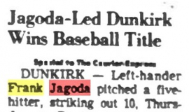 Jagoda-Led Dunkirk Wins Baseball Title.  May 25, 1979.