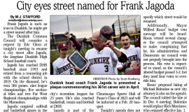 City eyes street named for Frank Jagoda. December 20, 2022.