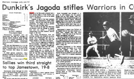 Dunkirk's Jagoda stifles Warriors  in CCIAC tilt. May 15, 1979.