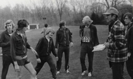 Fred Larson with some cross-country team members. 1976.