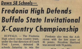 Fredonia High Defends Buffalo State Invitational X-Country Championship. 1968.