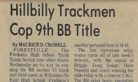 Hillbilly Trackmen Cop 9th BB Title. 1976.
