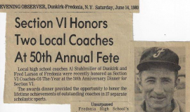 Section VI Honors Two Local Coaches At 50th Annual Fete. June 14, 1980.