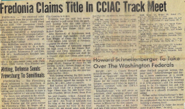 Fredonia Claims Title In CCIAC Track Meet. 1984.