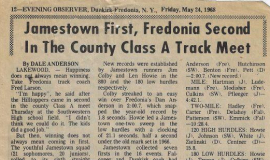 Jamestown First, Fredonia Second In The County Class A Track Meet. May 24, 1968.