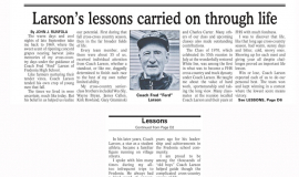 Larson's lessons carried on through life.  October 4, 2025.