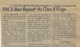 FHS X-Men Repeat As Class B Kings. November 8, 1976.