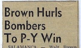 Brown Hurls Bombers to P-Y Win.