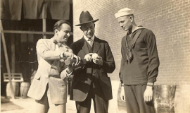 Actor Douglas Fairbanks (left), pitching great Grover Cleveland Alexander (center) and Howard Ehmke (right) circa 1918 when Ehmke was in tyhe Navy. The photo was taken at a war effort fundraiser in California.