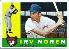 Irv Noren trading card, 1960.