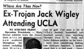 Ex-Trojan Jack Wigley Attending UCLA. September 7, 1961.