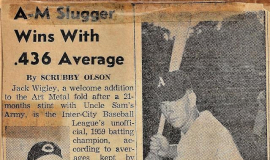 A-M Slugger Wins With .436 Average. August 15, 1959.