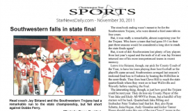 Southwestern falls in state final. November 30, 2011.