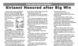 Sirianni Honored after Big Win. October 2010.