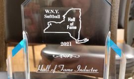 Western New York Softball Hall of Fame award to Jim Adamczak, Sr. October 16, 2021.