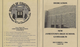 Jamestown High School Gymnasium dedication program. December 5, 1986.