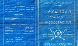 Program from the 1933 Jamestown Baseball Association end-of-season dinner.