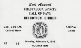 1983 induction dinner banquet ticket.
