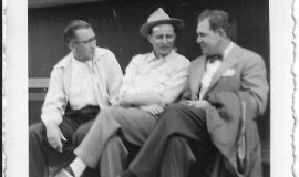 John Jachym, far right, circa 1949, assistant director of minor league operations for Detroit Tigers.