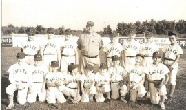 Eagles Little League team with coach John Newman, 1959.