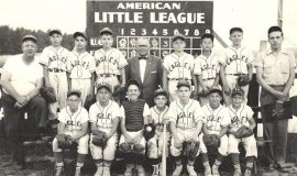 Eagles Little League team with coach John Newman, 1956.