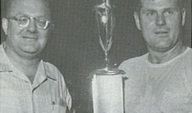 Julian Buesink and Bob Duell, MARC driver, 1961.