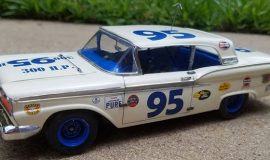 Model replica of a 1959 Ford that Julian Buesink entered in the 1959 Southern 500 at Darlington, SC in September of 1959.
