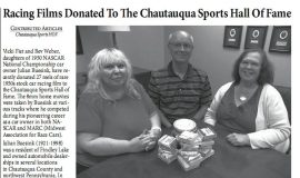 Racing Films Donated To The Chautauqua Sports Hall Of Fame. September 22, 2011.