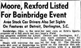 Moore, Rexford Listed For Bainbridge Event. July 3, 1951.