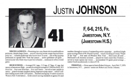 Justin Johnson's  Army basketball press guide biography 1994-95.