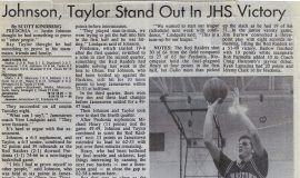 Johnson, Taylor Stand Out In JHS Victory. December 11, 1991.