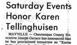 Saturday Events Honor Karen Tellinghuisen. August 20, 1977.