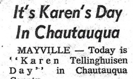 It's Karen's Day In Chautauqua.  August 20, 1977.