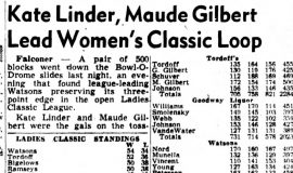 Kate Linder, Maude Gilbert Lead Women's Classic Loop.  February 7, 1951.