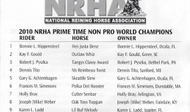 National Reining Horse Associations 2010 Prime Time Non Pro World Champions.