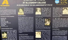 Kay Gould was honored at Allegheny College for her coaching contributions to the school during Allegheny's celebration of the 50th anniversary of Title IX. January 21, 2023.