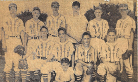 Class C Champs. Ken Martin is on far right kneeling. 1949.