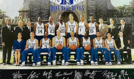 Duke basketball 1996-97. Kirsten Green is first on left in first row.