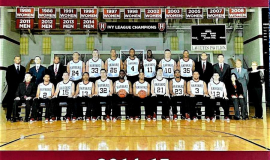 Harvard basketball 2014-15. Kirsten Green is first on right standing.