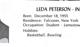 Leda Peterson's 1976 Buffalo Breski's program profile,