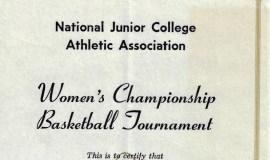NJCAA  Championship Basketball Tournament participation certificate. 1976.. 