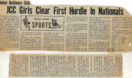 JCC Girls Clear First Hurdle In Nationals. 1976.