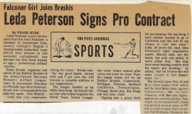 Leda Peterson Signs Pro Contract. 1976