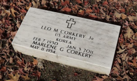 Leo Corkery's grave marker.