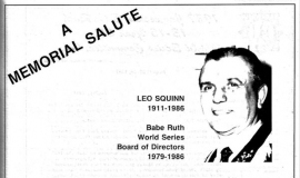 Leo Squinn tribute in 1987 Babe Ruth World Series program.