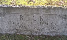 Les Beck's burial marker.