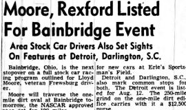 Moore, Rexford Listed For Bainbridge Event. July 3, 1951.