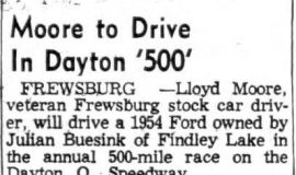 Moore to Drive In Dayton '500'. September 17, 1954.