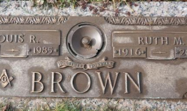 Lou Brown's grave marker.