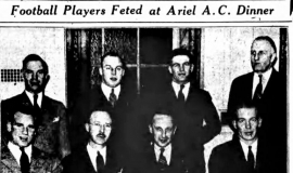Football Players Feted at Ariel A.C. Dinner. December 14, 1939.
